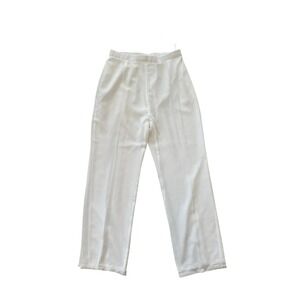 Masseys‎ White Straight Leg Dress Pants Elastic Waist Pleated Trousers Size 14